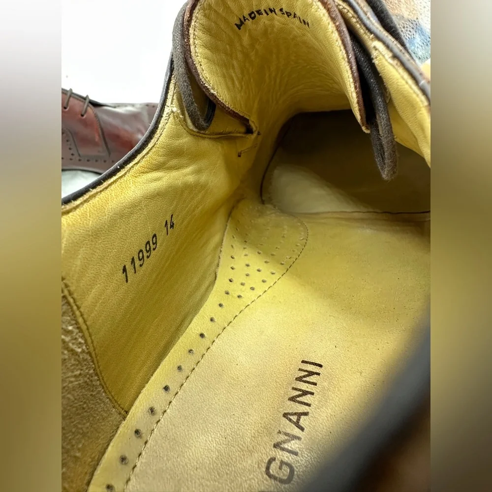 Magnanni Men’s Leather Wingtip Oxford Shoes Size 14‎ Brown Dress Shoes
